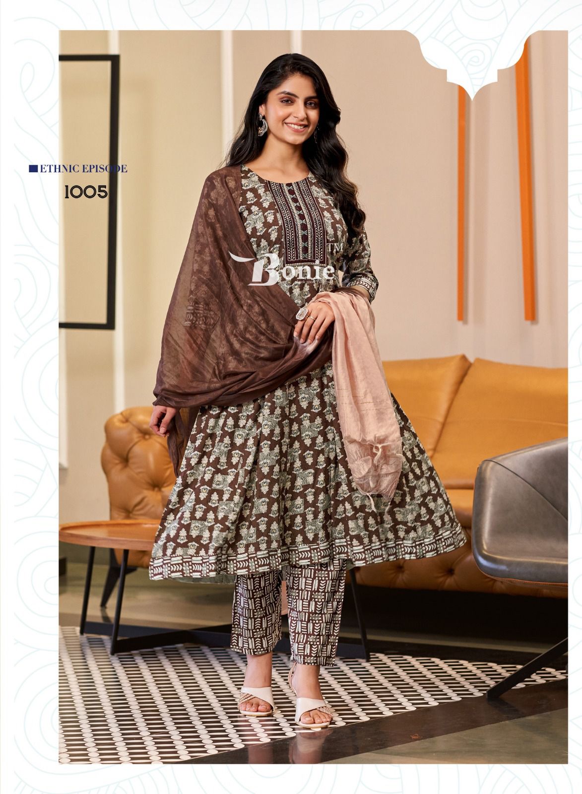 Tanvi By Bonie Rayon Printed Anarkali Kurti With Bottom Dupatta Wholesale Shop In Surat
